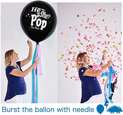 Perriberry Baby Spol Otkrijte balone balona s ružičastim i plavim konfetskim paketima