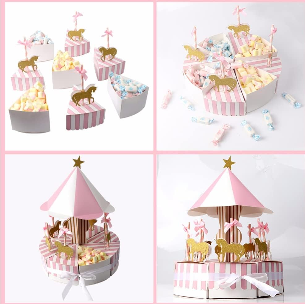 Pink Royusel Party Favority za tuš 3D tretman kutija za ukrase Center Meriel Carnival Vjenčana zabava, rođendanska