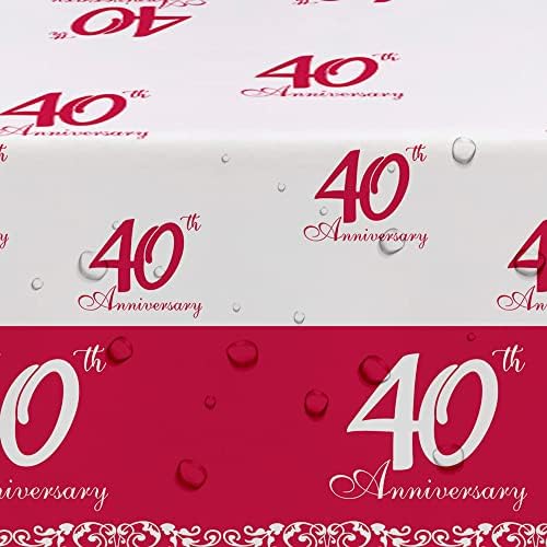 APOWBLS 40. godišnjica venčanja Stolnjak - jednokratni rubin ukras 40. godišnjica Kućni poklopac stol, sretan