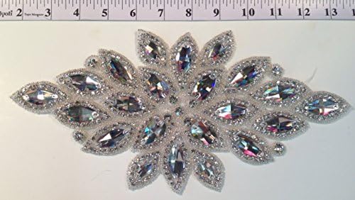 Modatrims vruće popravke ili šivaju perli kristal rhinestone Aplikacija za mladeni i kostim dodatak - RHS-APL-523-srebrna