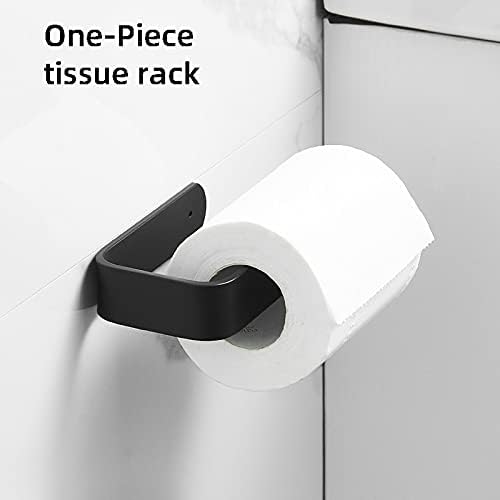 Miaohy Držač papira za toaletne role Crni stalak za maramice za kupatilo zidni držač kuhinjskog papira stalak