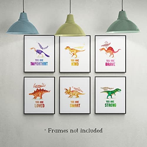 Slika za ispis - Dinosaur Wall Art - plovilosni dinosaur Zidni dekor otisci - motivacijski poster za dječačke