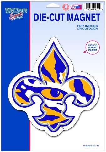 NCAA Louisiana State Fightin Tigers Die Cut Logo Magnet-Fleur de Lis