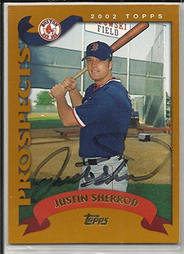 Justin Sherrod Ručna potpisana / autogramirana 2002 TOPPS izgledi T263 Boston Red Sox