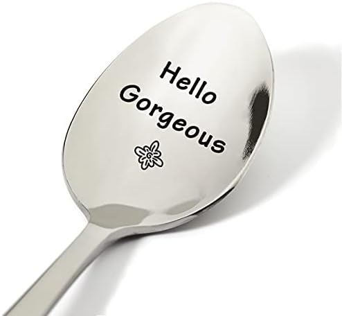 Funny Hello Gorgeous Spoon ugravirani nehrđajući čelik, slatka kafa čaj kašika poklon za muškarce žene prijatelj