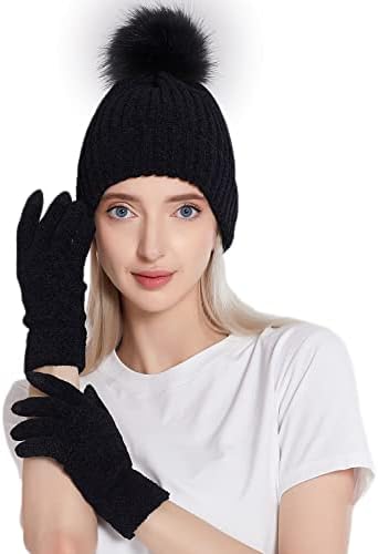 Ženske kape zimske rukavice, kompleti toplih šešira i rukavica od mekanog pletiva,kapa za ženske štitnike