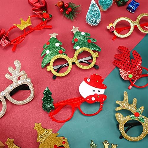 Jerify 40 kom Božić naočare Glitter Božić stranka korist naočare okviri za djecu odrasli pokloni Božić ukrasi