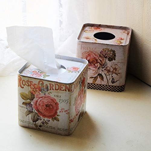 STORKESK TISSOVI - Cvjetni kvadratni limenki papir kutija za papir papir ručnik kutija za držanje tkiva