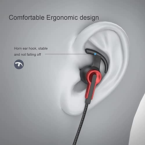 SADES žičane slušalice, 3,5 mm slušalice za igranje sa mikrofonom, bakarne slušalice sa izolacijom od buke,