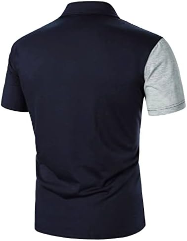 Muški proljetni ljetni modni sportovi Top košulja pamučni patchwork tasteri rever kratki rukav muški kratke