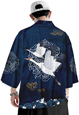 Best-F-u Dovwoer muškarci i ženske japanske japanske Kimono kardigan Jakne Ležerne prilike otvoreni prednji lagani kaput Unisex veličine S-3XL