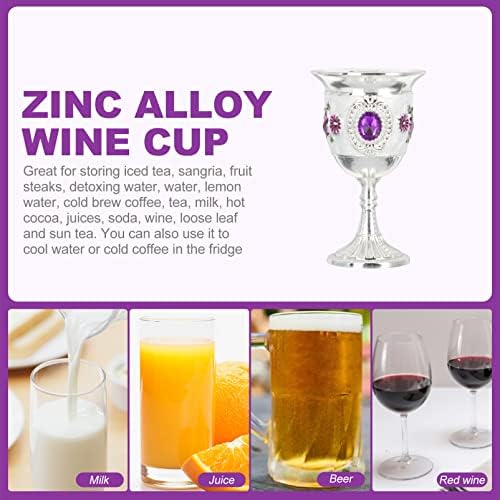 Zerodeko metalna čaša za vino pehar za piće: Vintage čaša za vino metalni reljefni pehar za poklone dekoracija