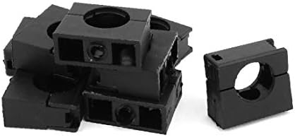 X-DREE 8 kom crna Stezaljka za nosač cijevi sa fiksnim montiranjem za 15.8 mm Dia Valoviti Kanal (8 piezas