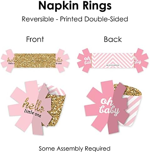 Velika tačka sreće zdravo mala - ružičasto i zlatno - držač za salvete za tuširanje za djevojčice-prstenovi
