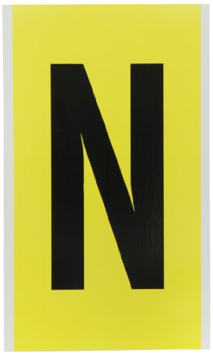 Brady 3470-N, 34 serija Broj & pismo kartica, 9 Visina x 5 širina, crno na žuto, LegendaN