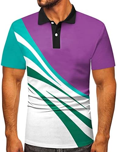 XXBR MENS Polo Golf majice, prugasta linijska patchwork modni tenis tee vrhovi kratkih rukava ljetna casual