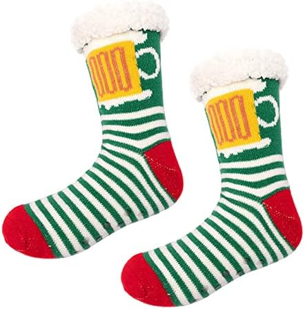 Dame Božićne tople tiskane kat čarape Fluffy tople srednje čarape Žene atletske čarape