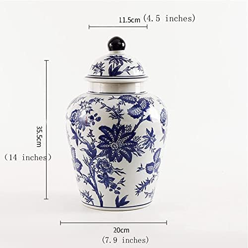 Aadecor keramičke staklenke, čajne tegle, kinijski stil Skladišta, plavi i bijeli đumbir Jars keramički