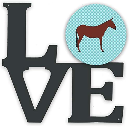 Caroline blaga BB8024WALV Hinny konj magarac plava Provjera metalni zid Artwork Love,