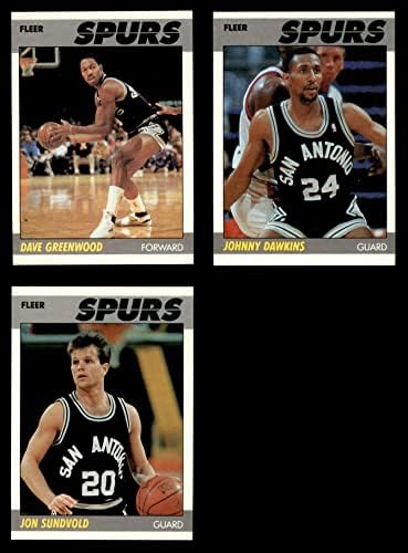 1987-88 Fleer San Antonio Spursi Gotovo kompletni timski set San Antonio Spurs NM / MT Spursi