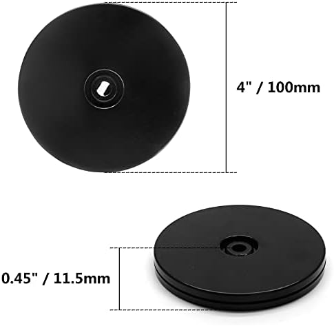 Jersvims 2kom 4-inčni akrilni ormarić gramofon pladanj, Crni gramofon Organizator okrugla rotirajuća ploča