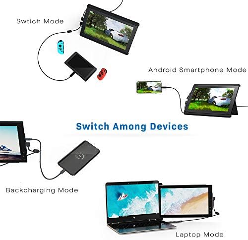 Mobilni pikseli 14 '' Trio Max Prijenosni monitor za prijenosna računala, Full HD IPS USB A / Type-C USB