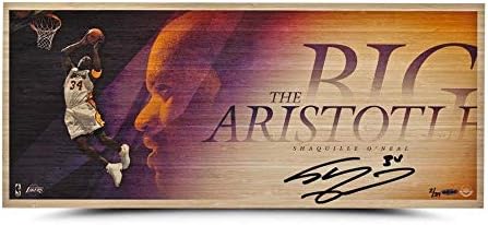 Shaquille O'Neal autografirao Big Aristotel bambusov otisak - gornja paluba - autogramena NBA Art