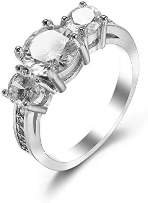 Ploy Pailin tri kamena cvijeta prirodna bijela vatra Topaz Gems srebrni ženski prsten američke veličine