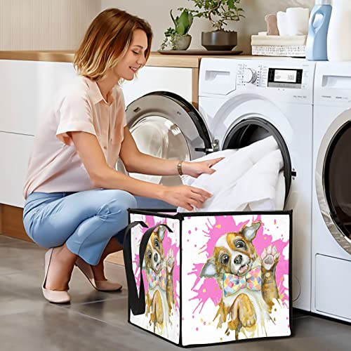 Smiješni pas akvarel za pohranu bin Skladišna igračka za skladištenje košara za pranje rublja Vodootporna