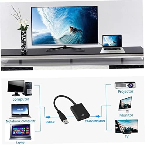 Solustre 3pcs puni računar za P USB podršku Black Converter Dual Video vanjski laptop za prikaz monitora